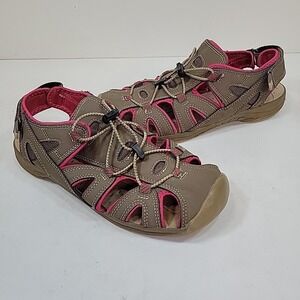 Eddie Bauer Women's Mary Hiking Water Shoes Sandals Brown/Pink Size 9